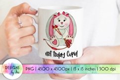 Not Today Cupid Valentine Sublimation | Cute Valentine Bunny Product Image 1