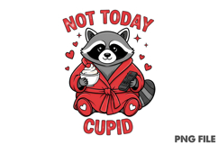 Not Today Cupid Raccoon Valentine PNG Product Image 1
