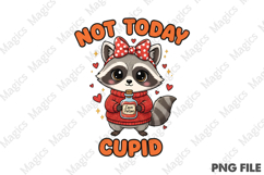 Not Today Cupid Raccoon Valentine's Png Product Image 1