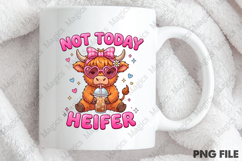Not Today Heifer Highland Cow PNG Product Image 3