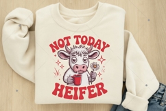 Not Today Heifer PNG, Coffee lover, Highland Cow Png, Funny Product Image 1