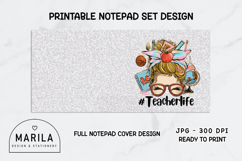 Blonde Messy Bun Teacher Life Notepads Product Image 2