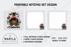 Dark skin Messy Bun Teacher Life Notepads Product Image 1
