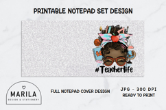 Dark skin Messy Bun Teacher Life Notepads Product Image 2