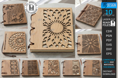 Wooden Notebook Cover Laser Cut Bundle | 3D Planner Covers Product Image 1