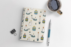 Cozy Hand-Drawn Candle Light Seamless Pattern Product Image 3