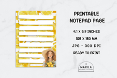 Lemon Girl Notepad Page Printable JPG Product Image 1