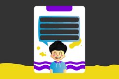 Notes paper with illustration character smile boy Product Image 1