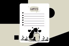 Notes paper with romantic sketch couple design Product Image 1