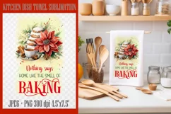 Vintage Christmas PNG| Kitchen Dish Towel Sublimation Product Image 1