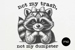 Retro Raccoon Not My Trash Not My Dumpster PNG Product Image 1
