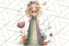 Art Nouveau Floral Fairies Clipart PNG, Flower Fairy Png Product Image 2