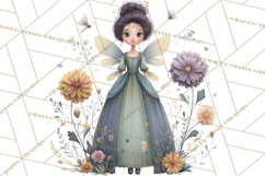 Art Nouveau Floral Fairies Clipart PNG, Flower Fairy Png Product Image 2