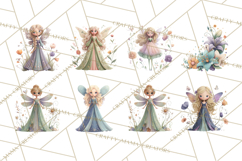 Art Nouveau Floral Fairies Clipart PNG, Flower Fairy Png Product Image 3
