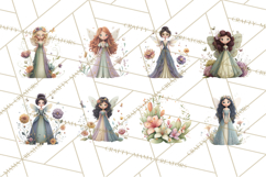 Art Nouveau Floral Fairies Clipart PNG, Flower Fairy Png Product Image 2