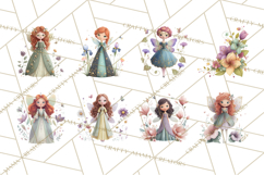 Art Nouveau Floral Fairies Clipart PNG, Flower Fairy Png Product Image 8