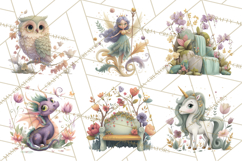 Art Nouveau Mythical Creatures Clipart PNG Product Image 2