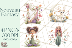 Art Nouveau Mythical Creatures Clipart PNG Product Image 1