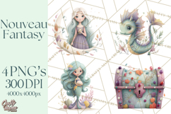 Art Nouveau Mythical Creatures Clipart PNG Product Image 1