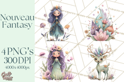 Art Nouveau Mythical Creatures Clipart PNG Product Image 1