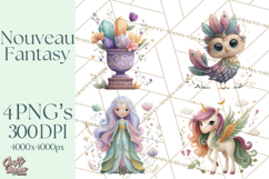 Art Nouveau Mythical Creatures Clipart PNG Product Image 1