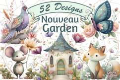 Art Nouveau Enchanted Garden Clipart and Clip Art Png Product Image 1