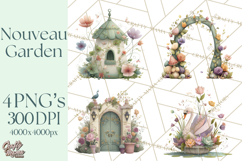 Art Nouveau Enchanted Garden Clipart and Clip Art Png Product Image 1