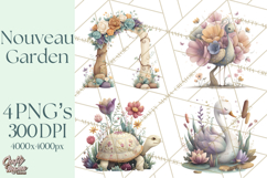 Art Nouveau Enchanted Garden Clipart and Clip Art Png Product Image 1