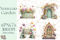 Art Nouveau Enchanted Garden Clipart and Clip Art Png Product Image 1