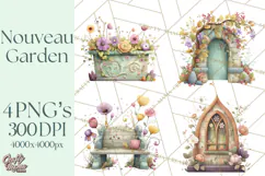 Art Nouveau Enchanted Garden Clipart and Clip Art Png Product Image 1
