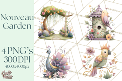 Art Nouveau Enchanted Garden Clipart and Clip Art Png Product Image 1