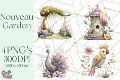 Art Nouveau Enchanted Garden Clipart and Clip Art Png Product Image 1