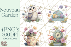 Art Nouveau Enchanted Garden Clipart and Clip Art Png Product Image 1