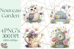 Art Nouveau Enchanted Garden Clipart and Clip Art Png Product Image 1