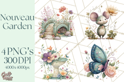 Art Nouveau Enchanted Garden Clipart and Clip Art Png Product Image 1