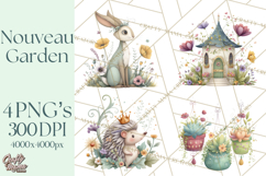 Art Nouveau Enchanted Garden Clipart and Clip Art Png Product Image 1