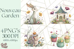 Art Nouveau Enchanted Garden Clipart and Clip Art Png Product Image 1