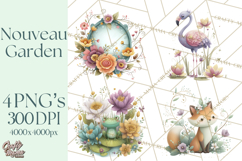 Art Nouveau Enchanted Garden Clipart and Clip Art Png Product Image 1