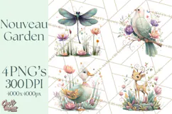 Art Nouveau Enchanted Garden Clipart and Clip Art Png Product Image 1