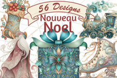 Art Nouveau Christmas Clipart PNG, Decorative Christmas Png Product Image 1