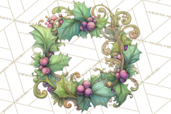 Art Nouveau Christmas Clipart PNG, Decorative Christmas Png Product Image 3
