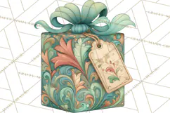 Art Nouveau Christmas Clipart PNG, Decorative Christmas Png Product Image 2