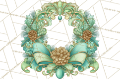 Art Nouveau Christmas Clipart PNG, Decorative Christmas Png Product Image 4