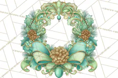 Art Nouveau Christmas Clipart PNG, Decorative Christmas Png Product Image 4