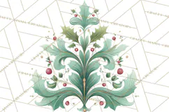 Art Nouveau Christmas Clipart PNG, Decorative Christmas Png Product Image 5