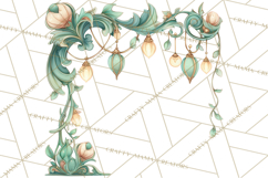 Art Nouveau Christmas Clipart PNG, Decorative Christmas Png Product Image 3