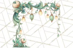 Art Nouveau Christmas Clipart PNG, Decorative Christmas Png Product Image 3