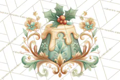 Art Nouveau Christmas Clipart PNG, Decorative Christmas Png Product Image 2