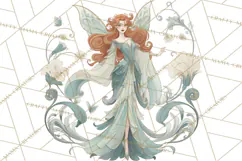 Art Nouveau Christmas Clipart PNG, Decorative Christmas Png Product Image 4