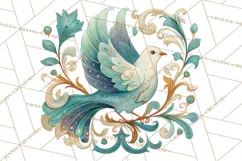 Art Nouveau Christmas Clipart PNG, Decorative Christmas Png Product Image 4